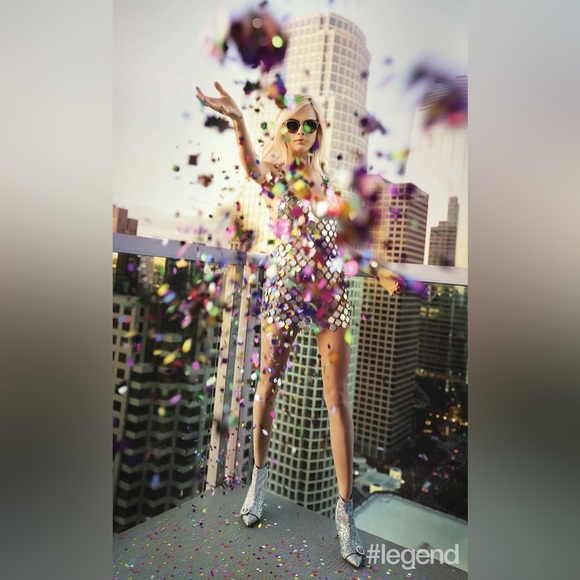 FANNIE SCHIAVONI Metal Mesh Dress. Size S - Picture 6 of 7